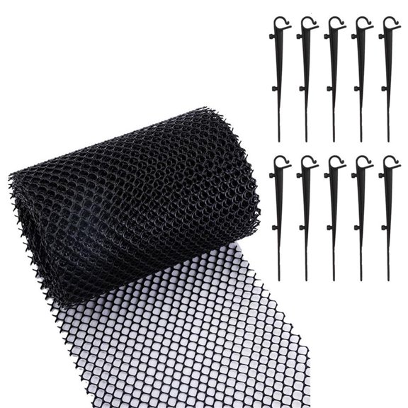 YIGSECU Plastic Gutter Guard Mesh with Fixed Hooks Anti Clogging Mesh Cover Enduring