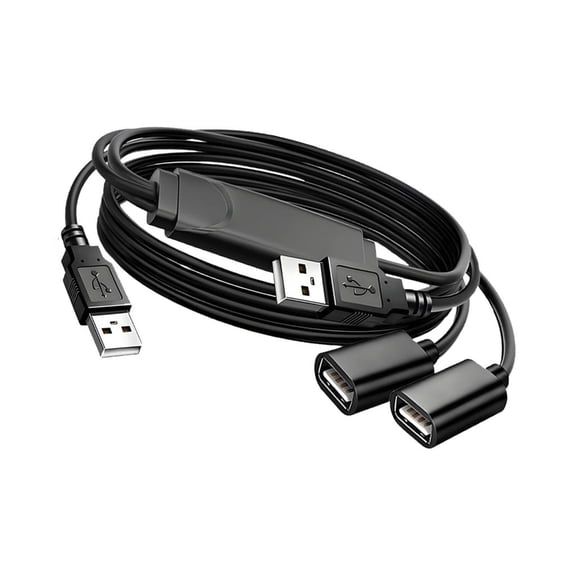 YIGSECU Plugs and Play USB 1 Male to 2 Female Extension Cable for Webcam and Microphones Synchronization