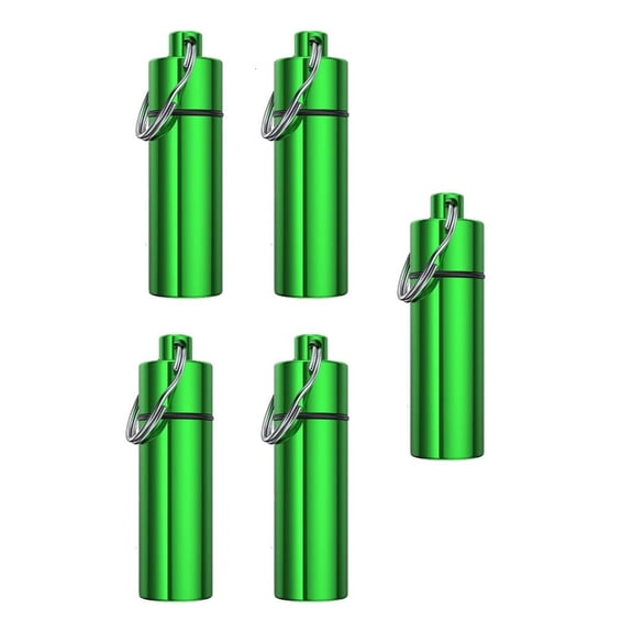 YIGSECU Portable Keychain Pills Holder For Backpacking Waterproof Aluminum Alloy Hiking Medicine Container With Keychain Hook