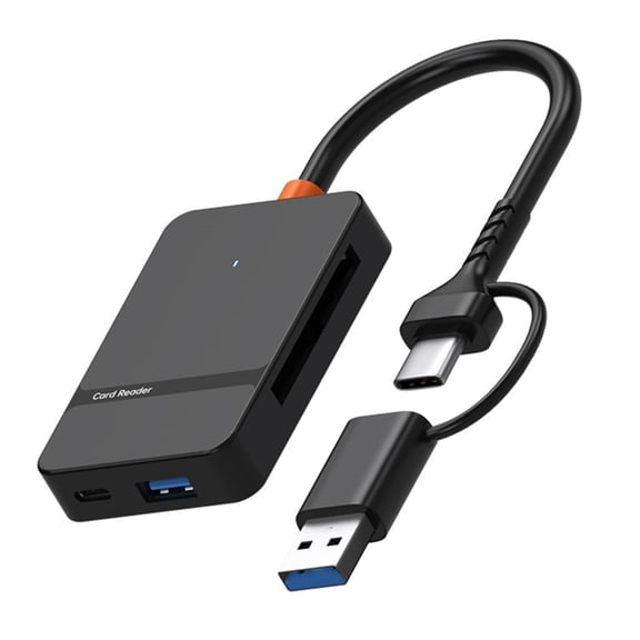 YIGSECU Portable Multiple Card Reader OTGs Function for Laptops Phones Transfers Files via USB Type C and USB A Connectors