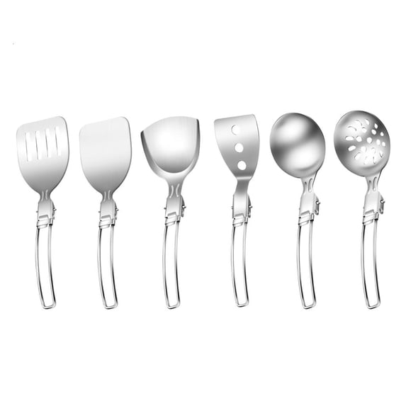 YIGSECU Practical Stainless Steel Outdoor Cook Set Foldable Camping Cooking Accessories