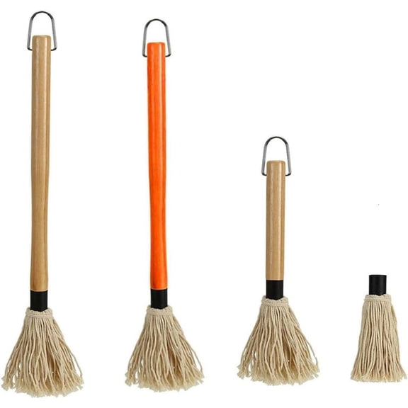 YIGSECU Professional Cooking Brushes Set BBQ Mop Brush Grilling Brush with Wood Handle