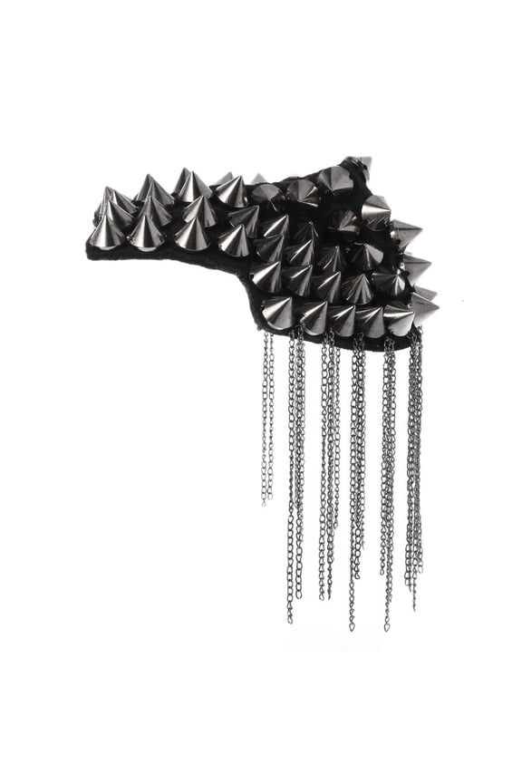 Punk Gothic Tassel Stud Rivet Pin Brooch Epaulette Shoulder Mark Board Epaulet