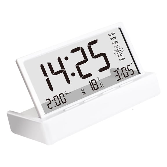 YIGSECU Quiet Operations Alarm Clock Foldable Design Date Temperature Display LCD Screen