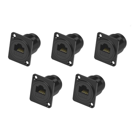 YIGSECU RJ45 Cat6 Panel Mount Connector Adapter RJ45 Female to Female Through Module with Thread Networking Ethernet Extension