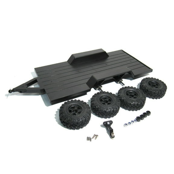 YIGSECU Realistic 1/18 Scale Remote Control Crawlers Car Trailer with Tow Assembly Part for Offroads Crawlers Car Accessories