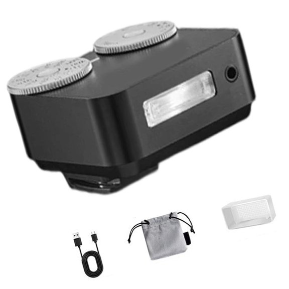 YIGSECU Retro Metal Flashlight Double Control Wheel Adjustable Brightness 1Hr Fast Charging Compatibles Multiple Cameras