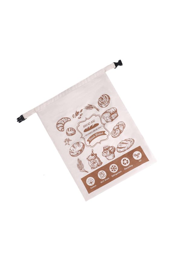 Reusable TPU Lined Cotton Bakery Bread Storage Bag With Snap Closures For Baking Pastries Snacks Kitchen And Travel