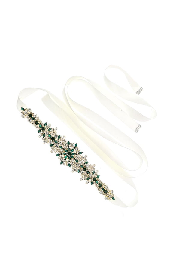 Rhinestones Belt for Bridal Gowns and Formal Occasion Selftied Wedding Sash Band