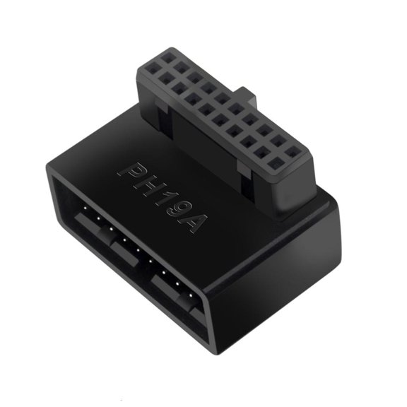 YIGSECU Right Angled USB 20-pin Extension Adapter Desktop Motherboard 90 Degree Angled USB 19-Pin Motherboard Header
