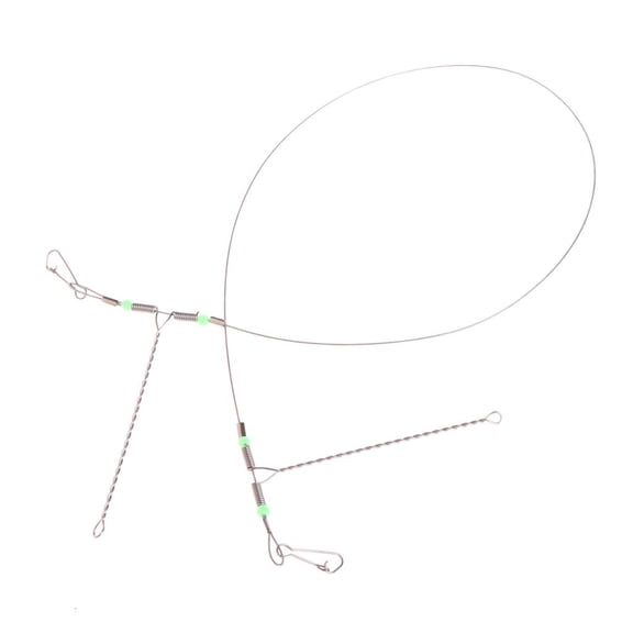 YIGSECU Sea Fishing Swivel String Hook Anti-Winding Steel Rigs Wire Leader Hooks Line