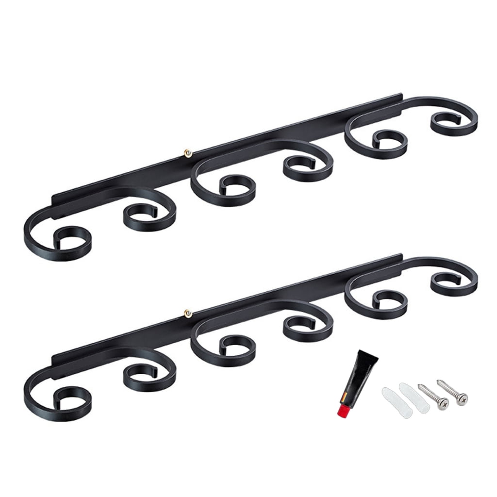 Wares Rack YIGSECU Set of 2 Elegant Metal Stemwares Rack Wall Mounted Glass Holder ...