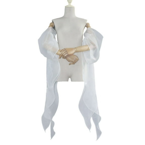 YIGSECU Sheer Bride Sleeves Detachable Arm Covers With Flowing Ribbon Design For Gowns