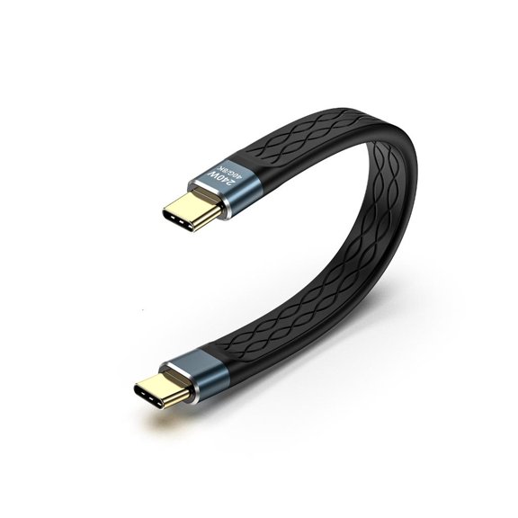 YIGSECU Short USB 4 Cable, 5inch Flat Flexible USB Type C Cable for Thunderbolt4/3 up to 40Gbps Data Transfer 240W Power