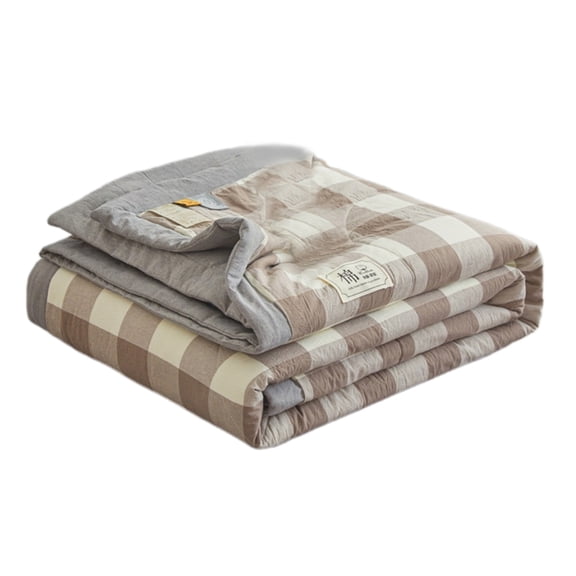 YIGSECU Soft Checkered Design Cotton Blanket Comforter Suitable for Modern Home Decors Providing Relaxing Sleep Environment