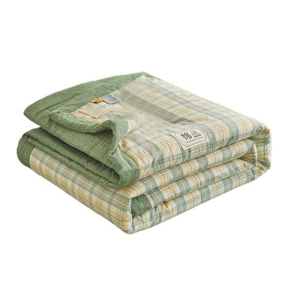 YIGSECU Soft Checkered Design Cotton Blanket Comforter Suitable for Modern Home Decors Providing Relaxing Sleep Environment