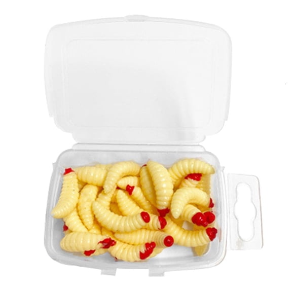 YIGSECU Soft Plastic Maggots Worms Earthworms Baits Soft Artificial Bread Worms Fishing Lure Artificial Baits Jigging Wobblers