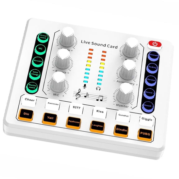 YIGSECU Sound Mixer with Voice Changer Mixer Sound Card for Phone Gaming Karaoke Studio Live Streaming Recording Podcast