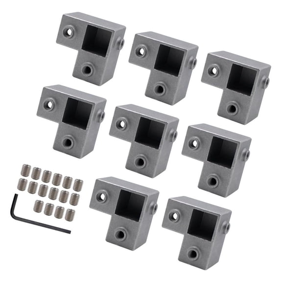 YIGSECU Square Pipe Fixed Joint Storage Rack Connector 3 Way Pipe Fitting for Fence Rails and Industrial Shelf Construction