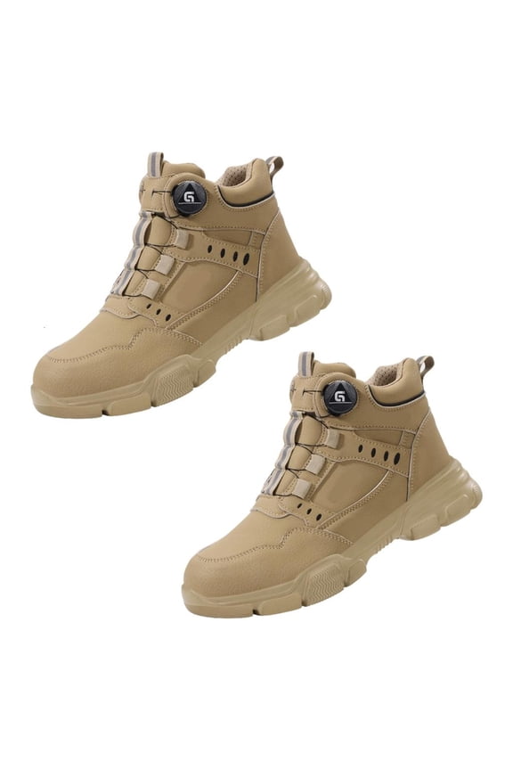 Steel Toe Safety Work Boots Puncture Resistant High Ankle Buckle Fastening Toe Safety Boots For Construction and Work