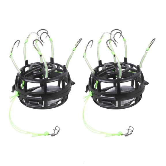 YIGSECU String Hook Fishing Baits Cage 6 Hook Anti-Bottom Fishing Rig Professional Line Group Feeder Sinkers Fishing Equipment