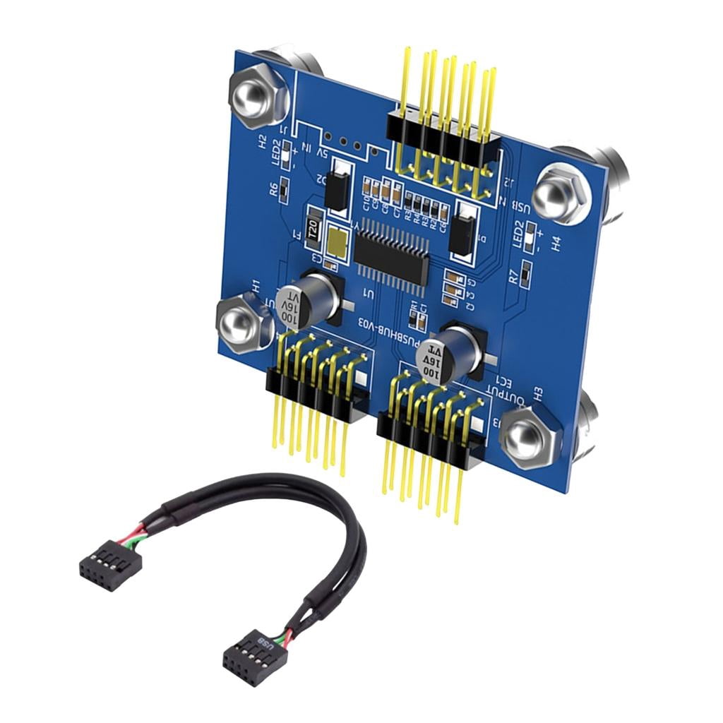 YIGSECU USB 2.0 9Pin Male to Double Splitter Cable Internal Connectors ...