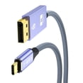 thumbnail image 1 of YIGSECU USB C To 1.4 Extension Cable 8K@60Hz 4K@144Hz 2K@165Hz Male to Male 32.4Gbps Bandwidth for Gaming Video, 1 of 9