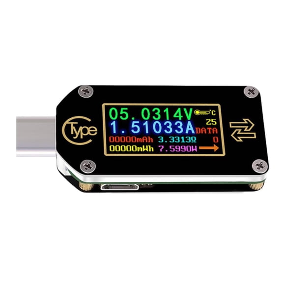 YIGSECU USB C Voltmeter Ammeter Voltages Current Meter Multimeter Charging Battery USB C Tester Digital Voltages Ammeter Capacit