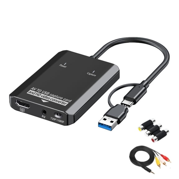 YIGSECU USB Power Capture Card Converter Supports Full Screen Mirroring Function for Old Camcorders TV Boxes