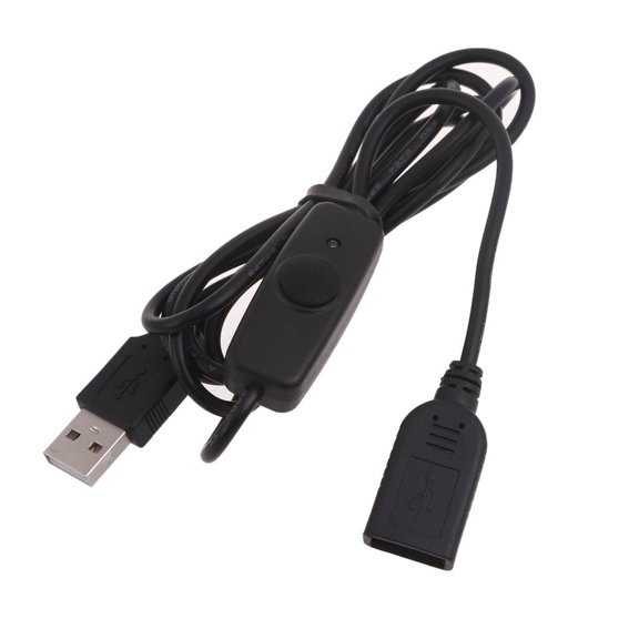 YIGSECU USB Power Cord Adapter Cable Extension Line 1.5m with Switches Light Male to Female for Small Fan LED Light