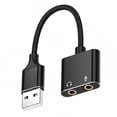 thumbnail image 1 of YIGSECU USB Sound Adapter Earphone & Microphone Double Functionality Sound Card for Home Studios, Gamers & Content Creators, 1 of 7