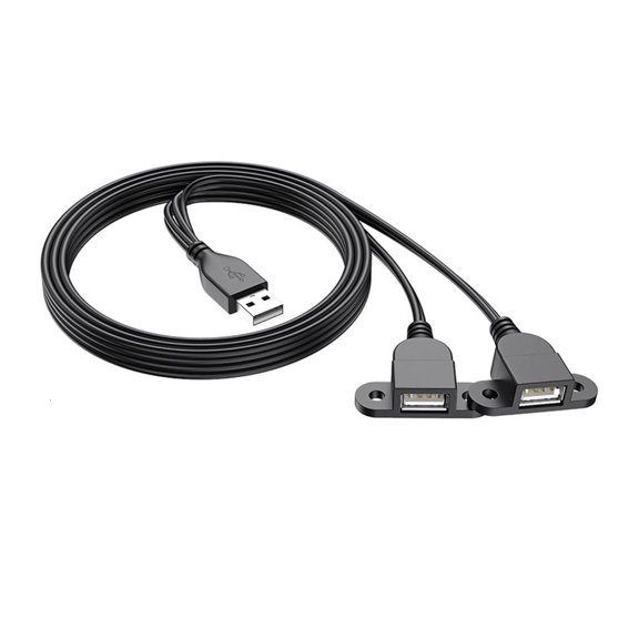 YIGSECU USB Y Splitter Power Cord Extension Cable USB Charging Wire for USB Lights USB A 1 Male to 2 Female Extension Cord