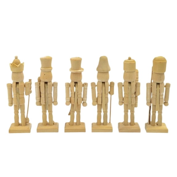 YIGSECU Unfinished Wooden Nutcrackers Craft Blank for Customizable Design Holiday Decoration