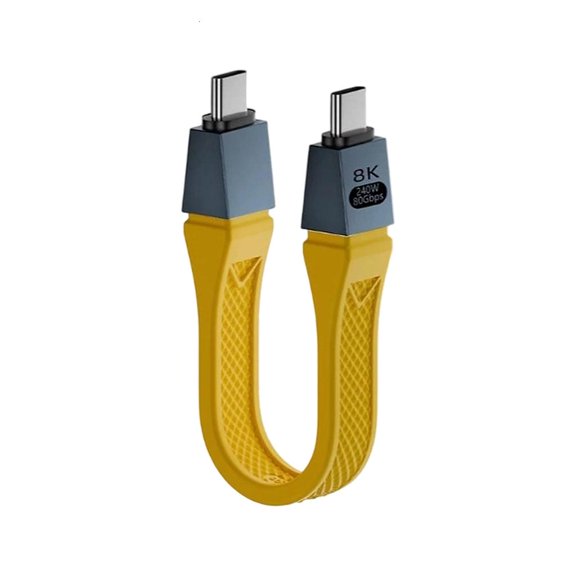 YIGSECU Universals USB 4 Flexible Cable Thunderbolt5 Compatible 100W Power Travels Design