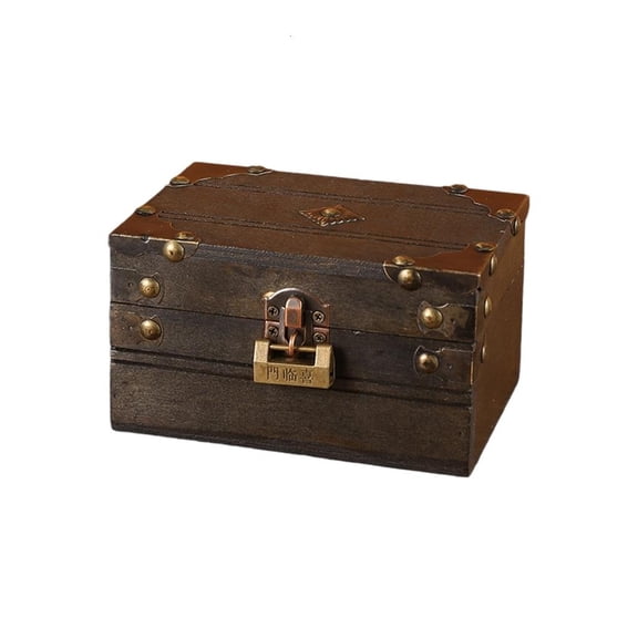 YIGSECU Vintage Pirate Themed Wood Treasures Chest With Secret Locking for Collectibles