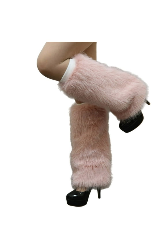 Warm and Stylish Furry Leg Warmers for Women's Winter Fashion Boot Cuffs Socks