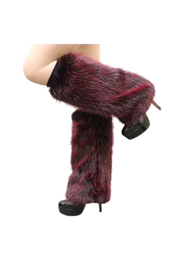 Warm and Stylish Furry Leg Warmers for Women's Winter Fashion Boot Cuffs Socks