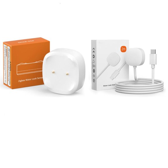 YIGSECU Water Leak Detection Device Concave Collector Design Extended Cable Support