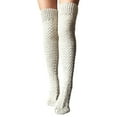 thumbnail image 1 of YIGSECU Women Fall Winter Braided Cable Knitted Over Knee Winter Boot Socks Solid Color Thigh High Long Leg Warmer Stockings, 1 of 19