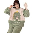 thumbnail image 1 of YIGSECU Women Winter Warm Sleepwear Set Cute Cartoon Pattern Fleece Pajamas Loungewear, 1 of 16