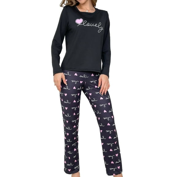 YIGSECU Women's Pajamas 2 Pieces Lounge Set Loungewear Long Sleeve Top with Long Pant