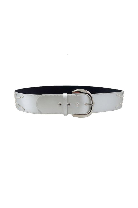 Women's Punk Waistband Adjustable Waist Belt For Jeans Stylish Studded PU Strap