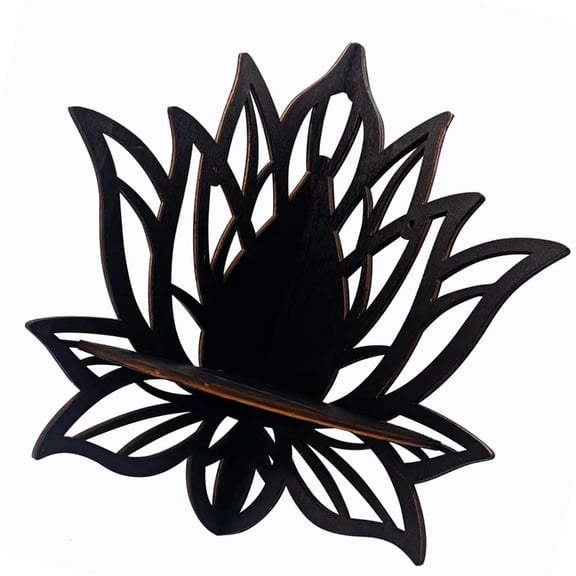 YIGSECU Hollowed Out Flower Wall Mount Storage Rack Display Crystal Corner Shelf Decors