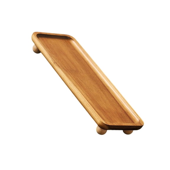 YIGSECU Wood Pedestal Serving Platter Storage Tray For Breakfast Desserts Coffee Table Decoration Holder