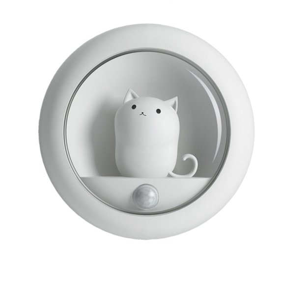 YIGSECU Creative for Cat for Smart LED Night Light PIR Motion Sensor USB Rechargeabl