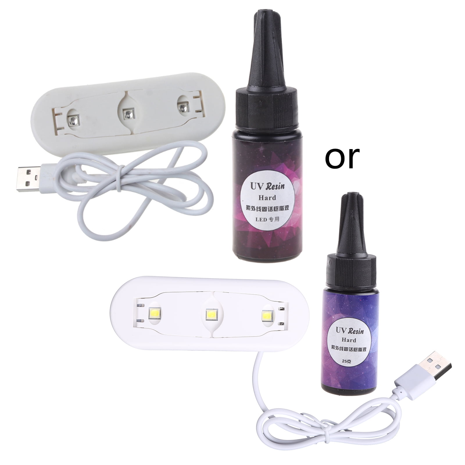 YIGZYCN 25 g UV Epoxy Resin with Light UV Lamp Epoxy Resin Clear Crystal Coating Kit