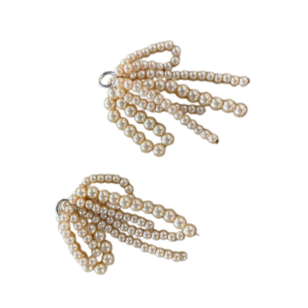 Yigzycn Bowknot Charm With Imitation Pearl Ornament For Keychain Shoe