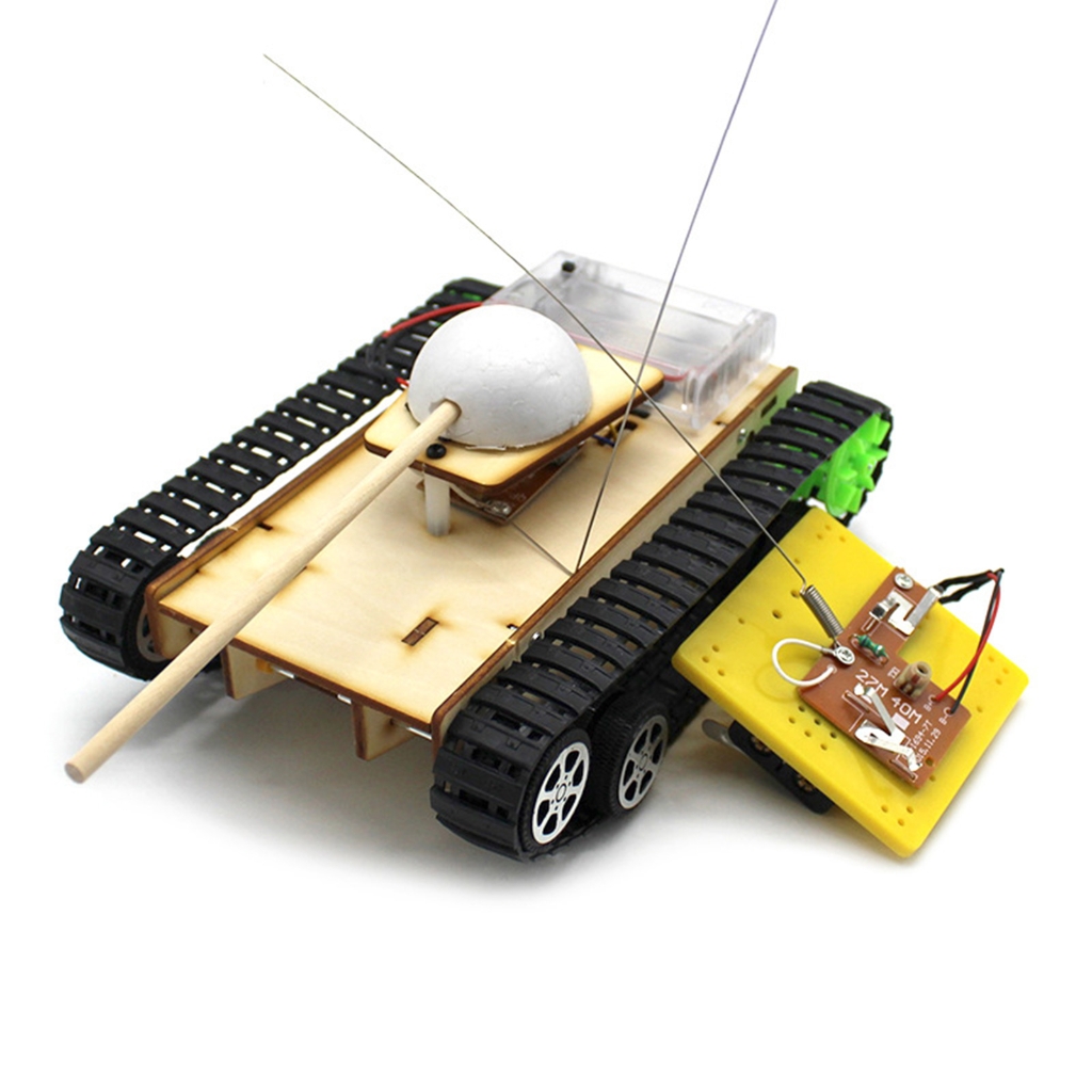 YIGZYCN Electric Tank DIY Wood Kits Toy Educational Experiment Science