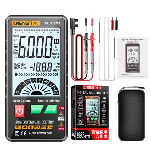 YIGZYCN TRMS Auto Digital Multimeter 6000 Counts for Voltage Current
