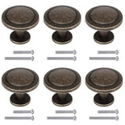 YIHATA  1-1/4" (31mm) Zinc Alloy Cabinet Knob, Antique Bronze, 6 Pack